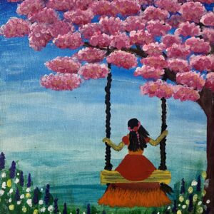 Flowers in her hairs, and love in her eyes