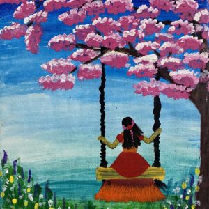 Flowers in her hairs and love in her eyes