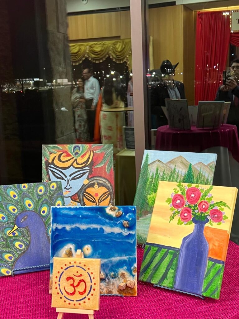 Dr. Apurva at charity art donation event San Antonio — Meraki Arts gives back